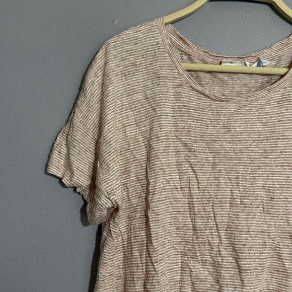 Sigrid Olsen Linen Tshirt Top Women Size XS Casual Comfy Slouchy Striped Summer - Picture 3 of 12